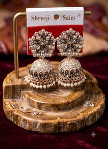 Stunning Jhumka Earrings with Pearls