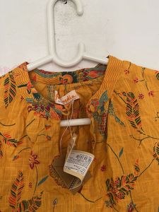 Yellow Floral Print Kurta