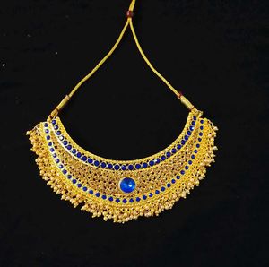 Royal Blue &amp; Gold Kundan Necklace Set