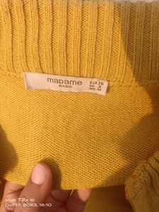 Madame Mustard Yellow Knit Zip-Up Cardigan