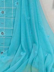 Elegant Blue Kurta Set l Unstitched