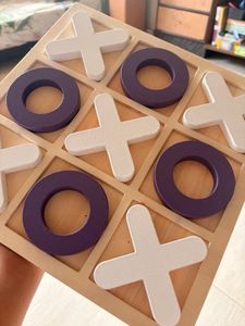 Classic Wooden Tic Tac Toe Game
