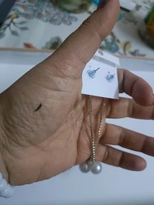 Beautiful Party Wear Long Silver Earrings