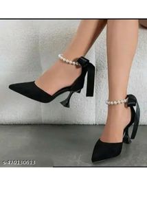 black velvet heels