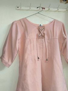 Cute Pink Lace-Up Top