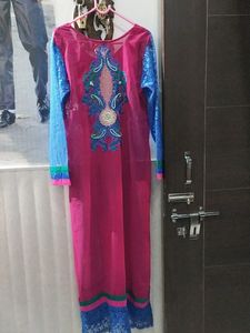Beautiful Embroidery Work Net Kurta With Inner (38