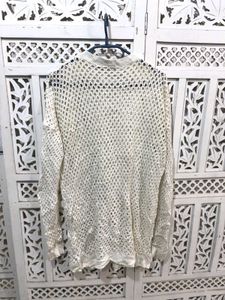 💝Cream Crochet Knit Sweater G