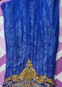 Double Layer Blue Anarkali Dress