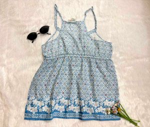 Boho Blue Floral Top
