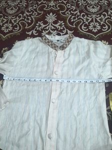 Long Front Open Kurta With Embroidery