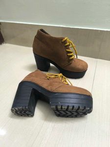 Brown Suede Lace-Up Ankle Boots