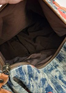 Unique Printed Hobo Bag with Leather Accents