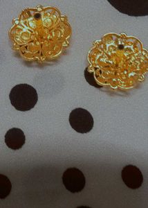 Gold Floral Stud Earrings