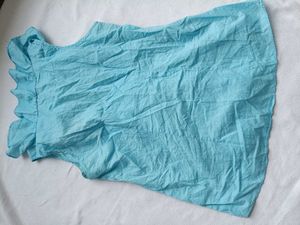 Cute Blue Off-Shoulder Ruffle Top