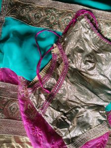 pink and blue halfsaree /lehenga