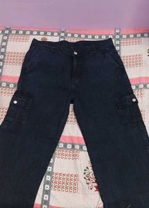Dark Wash Cargo Jeans