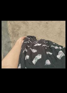 Stylish Black Kurta Set with Feather Print