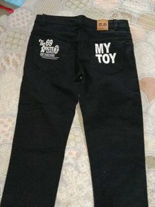 Black Jeans with Graphic Print