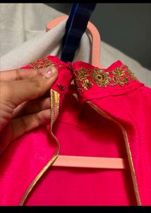 Beautiful Pink Anarkali with Embellished Neckline
