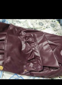 Solid PU Leather Look  CASUAL Jacket