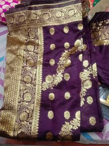 Elegant Purple Banarasi Silk Saree