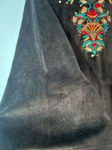 Embroidered Velvet Kurta
