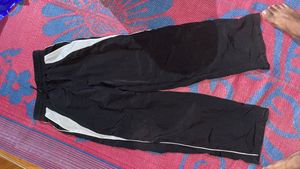 Black Track Pants with White Stripes