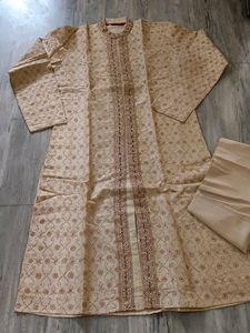 Indo Western Silk Kutra With Pajami