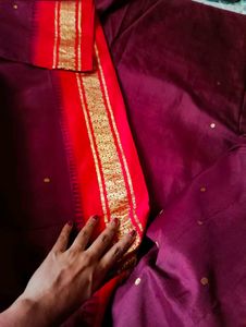 Red coffee Kachivaram Saree
