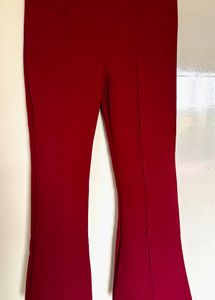 Women's Red Flared Pants