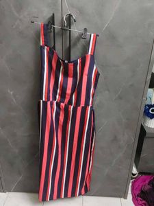 Striped Midi Dress with Belt