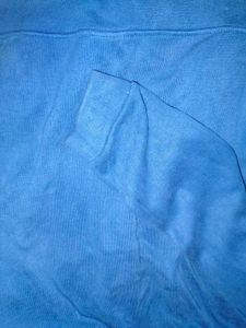 Blue Asymmetrical Zip Sweatshirt