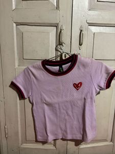Cute Lavender Smiley Heart T-Shirt