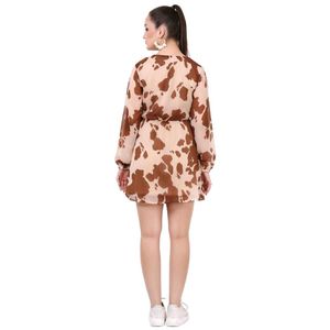 Trendy Cow Print Wrap Dress