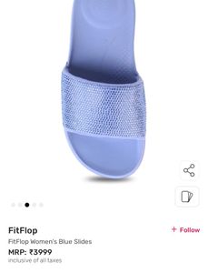 FITFLOP Women's Blue Slides/Flats