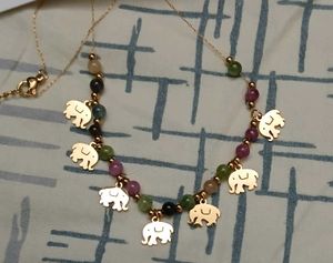 Elephant Charm Beaded Necklace