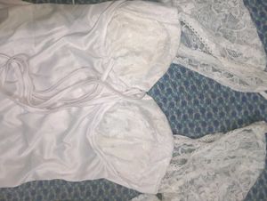 White Lace Sleeve Dress