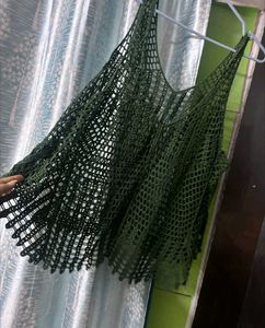 Green Crochet Knit Top