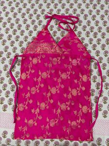 Vibrant Pink Banarasi Silk Blouse
