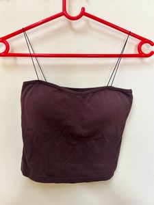 Brown Spaghetti Strap Tube Top