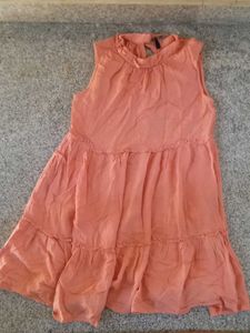 Coral back tie dress