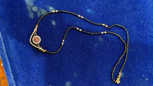 Gold Mangalsutra with CZ Stones