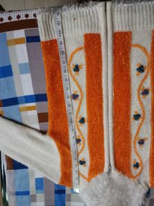 Cozy Orange &amp; White Striped Knit Cardigan