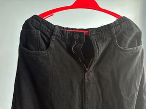 Black Denim Midi Skirt