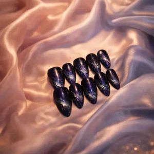 Stunning Galaxy Cat Eye Press-On Nails