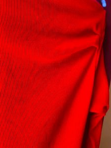 Red One-Shoulder Ribbed Top