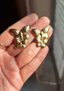 Golden Butterfly Earrings.