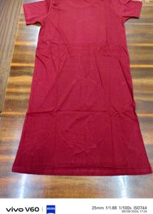 Maroon T-Shirt Style Top long