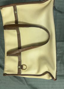 Classic Beige &amp; Brown Tote Bag