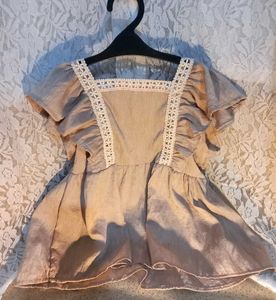 Lace Trim Square Neck tops